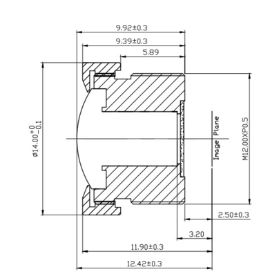 1.7±5% mm EFL Fahrzeugkamera-Objektiv mit 1,3MP/2MP Bildqualität FBL/FFL 2.0