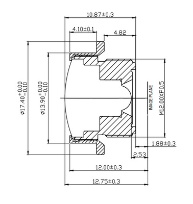 Rückseiten-Kameraobjektiv M12x0.5 1.2mm F2.4 des Auto-HD VGA